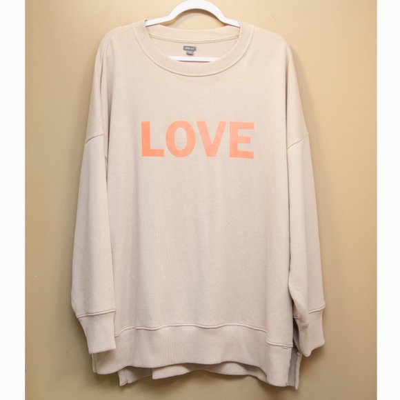 aerie Tops - Aerie Blush Pink "LOVE" Sweatshirt XXL